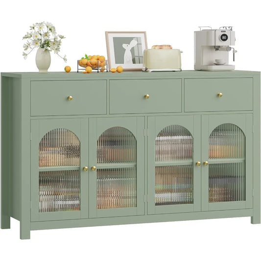 Chengwei Farmhouse Buffet Cabinet With Doors And Drawers