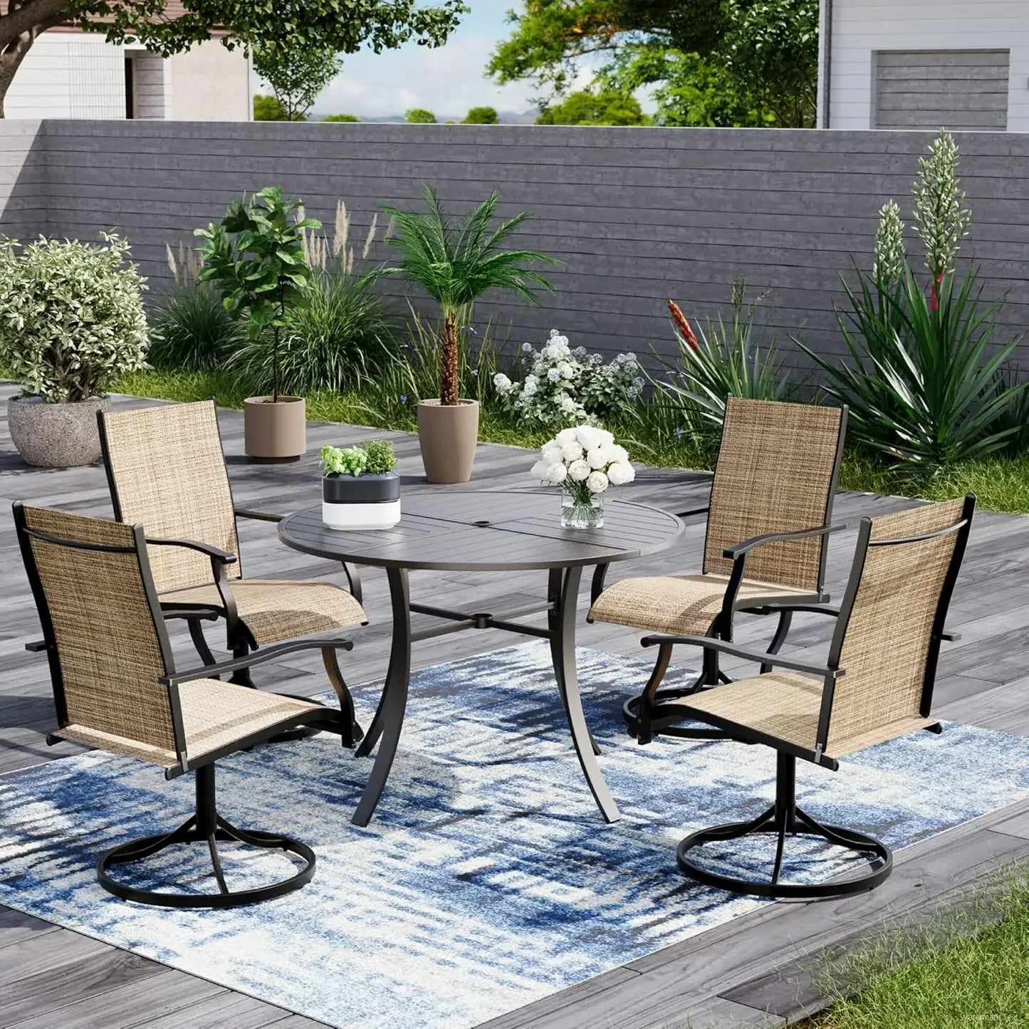 Guangbai 7 Piece Outdoor Dining Set With Umbrella Hole