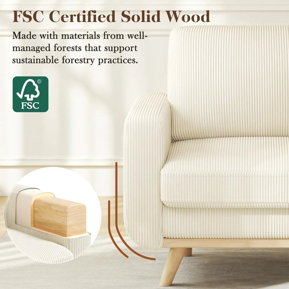 ANGDUO Corduroy Accent Chair Upholstered Armchair Modern