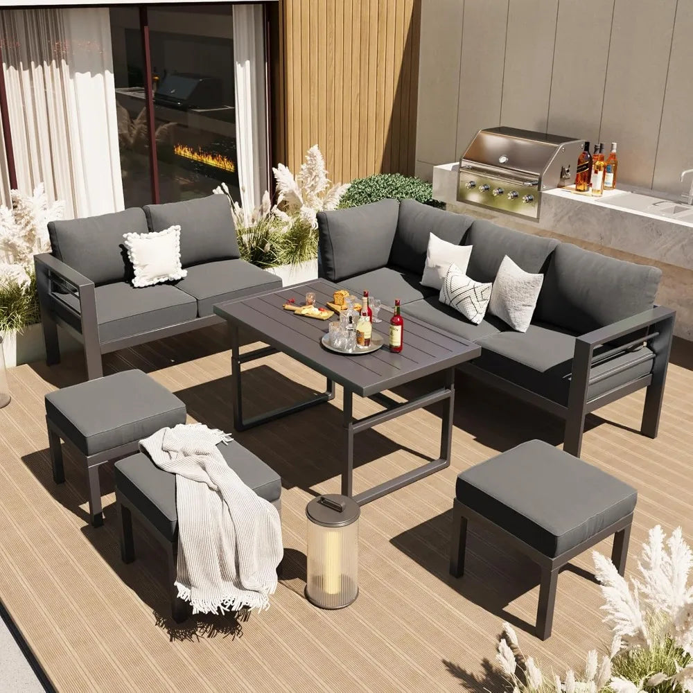 Hign-concerned Aluminum Patio Furniture Set Modern Outdoor