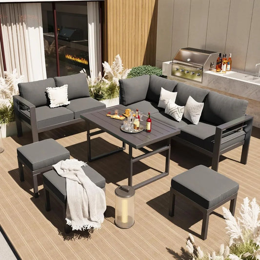 Hign-concerned Aluminum Patio Furniture Set Modern Outdoor