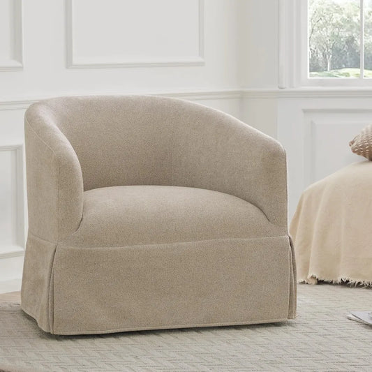 OEING Swivel Chair 360 Degree Upholstered Barrel Armchair