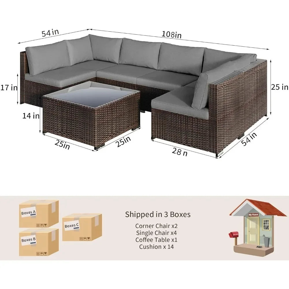 General Use Outdoor PE Rattan L Shape Patio Sectional Sofa