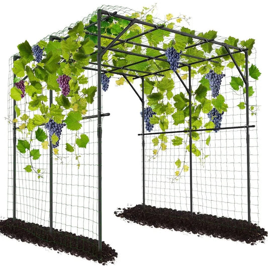 Large Outdoor Garden Arch Trellis for Climbing Plants, 79'' H x 79'' L x 79'' W Large Grape Vine Trellis Arch Arbor Gazebo, Grap