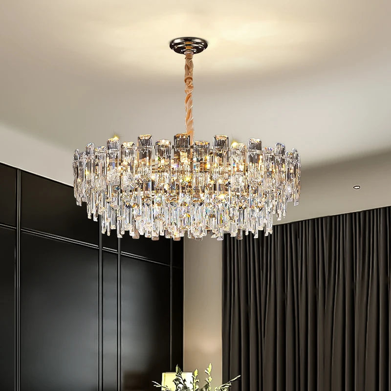 Yingxuan Loft Pendant Crystal Chandelier For Dining Room