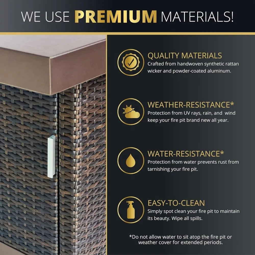 Outdoor Propane Fire Pit Table 50,000 BTU Aluminum Tabletop