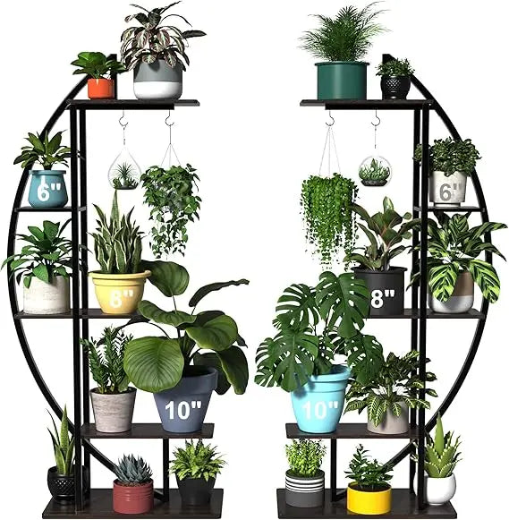 Tall Plant Stand Large Indoor Plant Shelf 71 Inch Metal Flower Rack with Hanging Hook Improved Design
