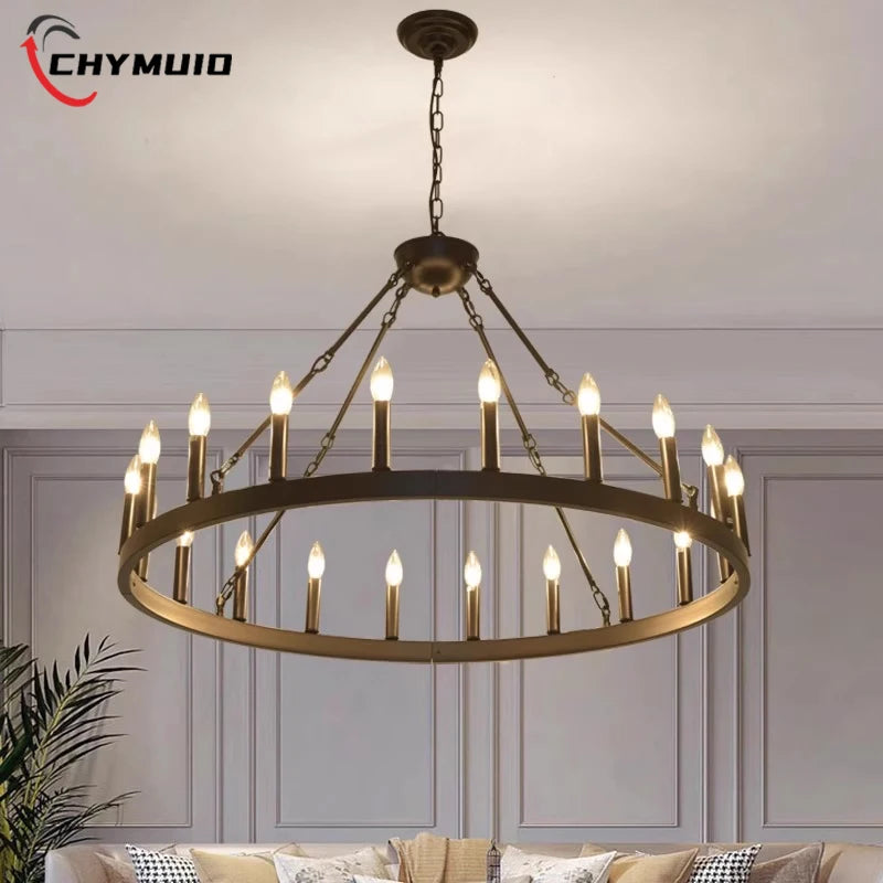CHYMUIO LIGHT Retro Industrial LED Ceiling Chandelier Loft