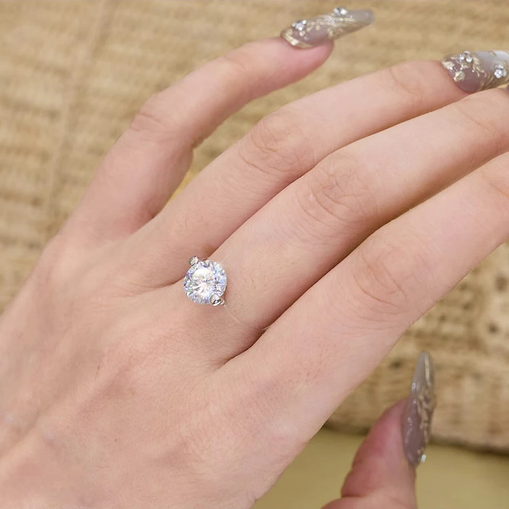 IGOTOS Moissanite Ring 925 Sterling Silver Wedding Band