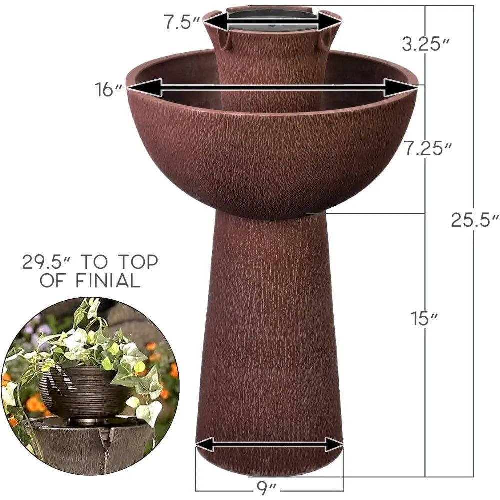 Bernini Fountains Alba Cordless Water Fountain Outdoor