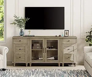 RBXC Wood TV Cabinet Entertainment Unit With Charging