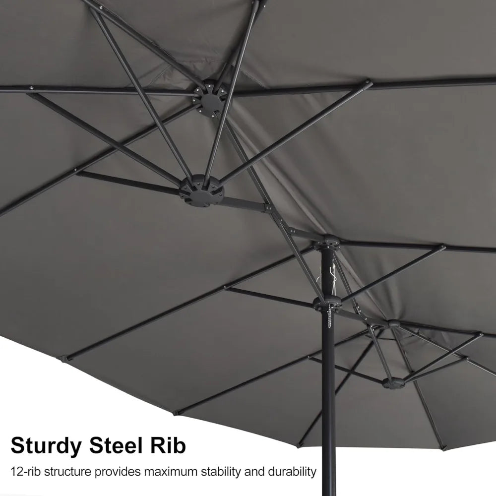 XUYUAN Patio Market Umbrella With Base And Crank System