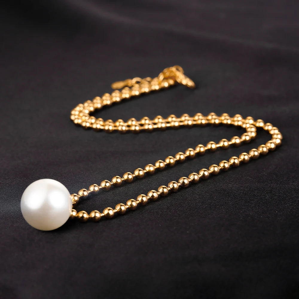 Sweet Blossoms Haven 18K Gold Plated Pearl Pendant Necklace