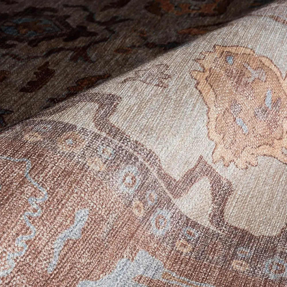 DIXSGH Vintage Turkish Oushak Cotton Runner Rug Washable