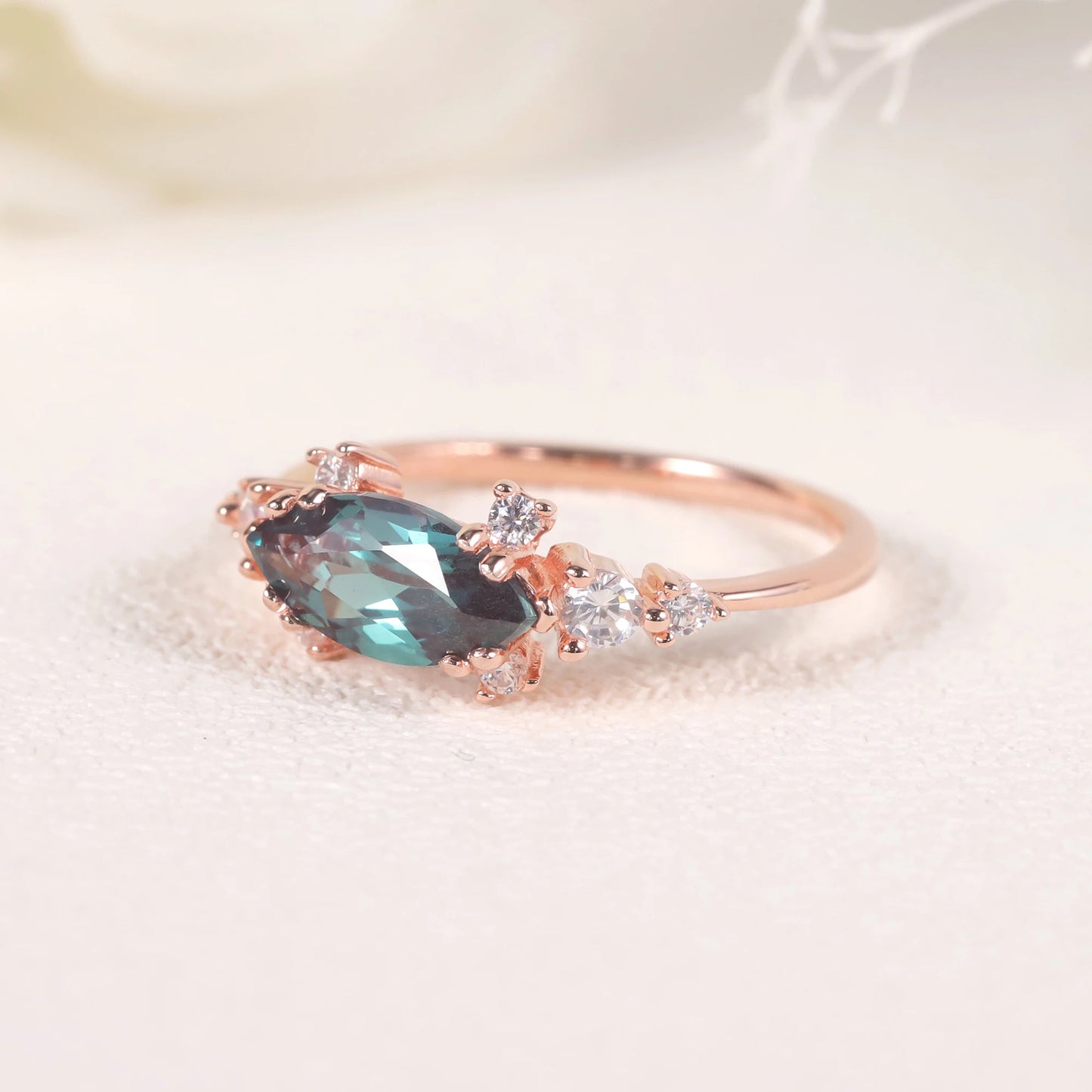 Gems Ballet Alexandrite Solitaire Engagement Ring Sterling