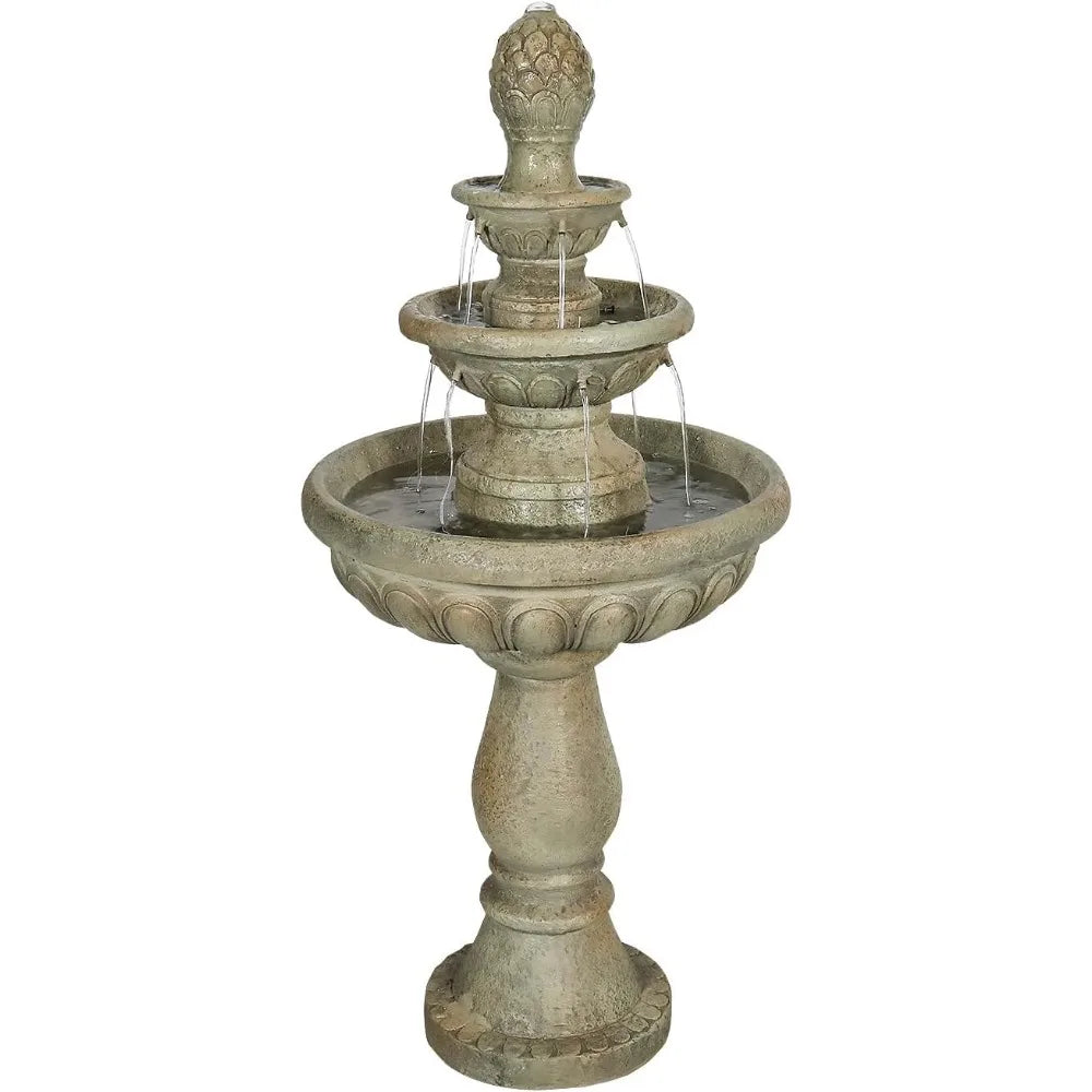 Sunjet Modern Concrete Outdoor Fountain 3 Tier Garden