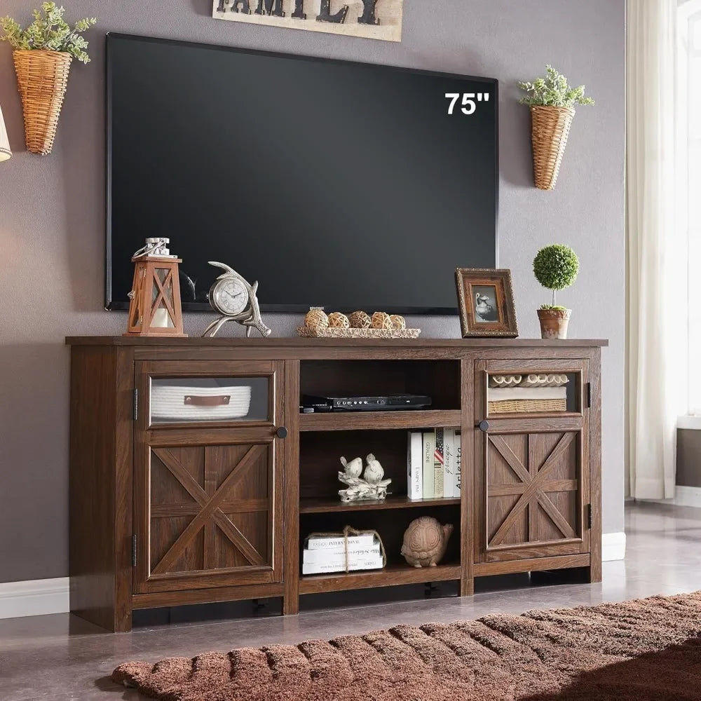 ZUIYU Farmhouse TV Stand Rustic Entertainment Center