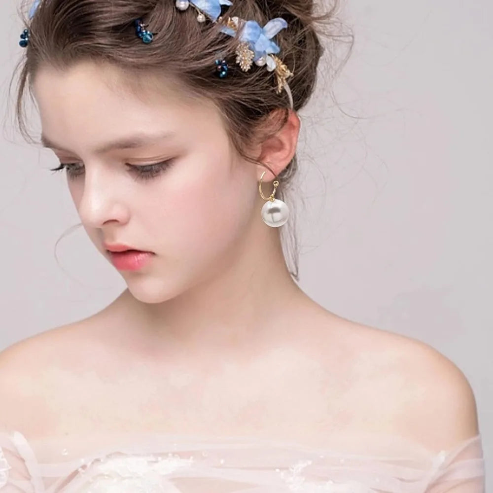 Sweet Blossoms Haven Pearl Hoop Earrings Gold Plated