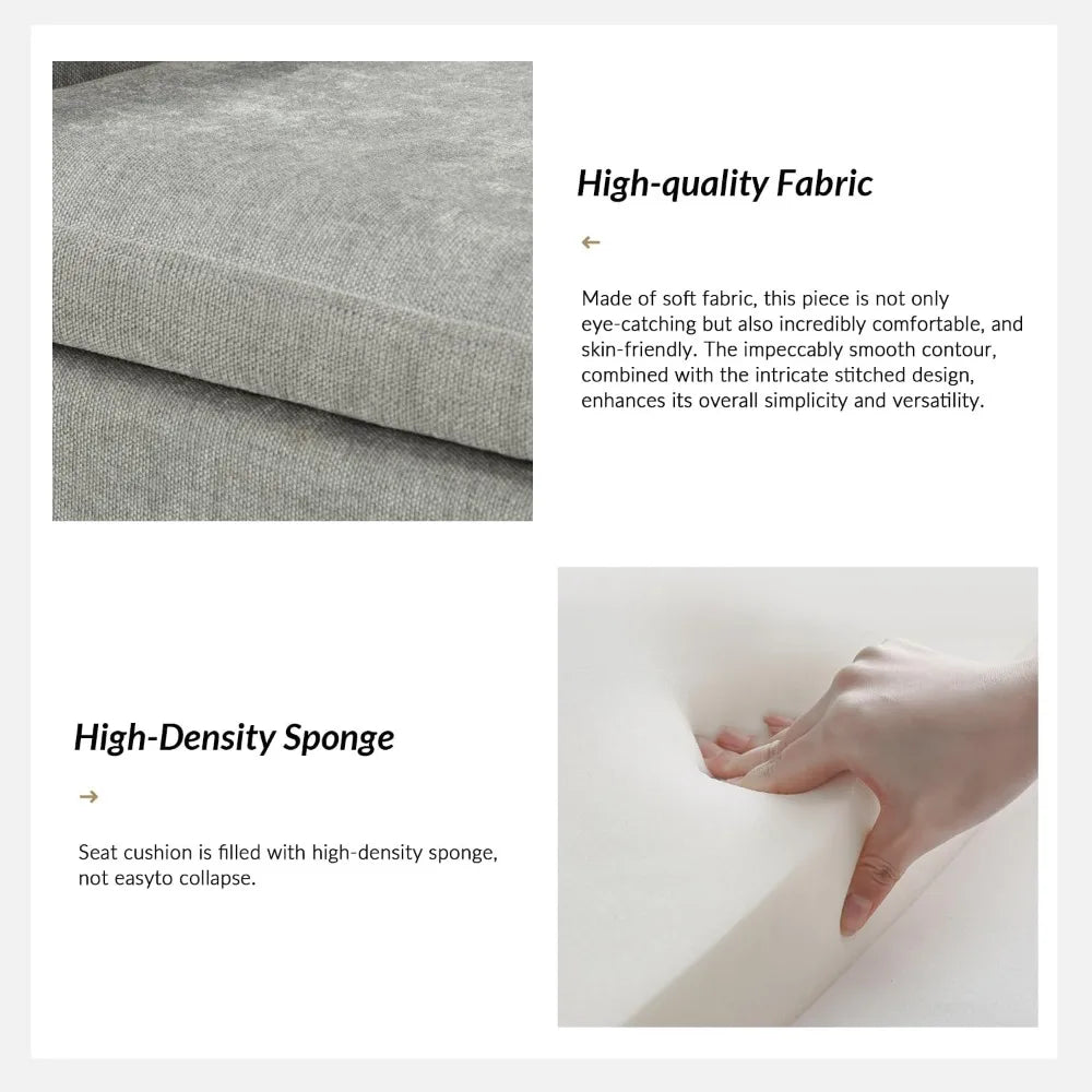 Modern Storage Ottoman Bench With Arms And Soft Pillows