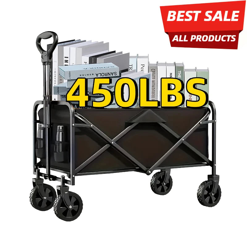 Foldable Folding Trolley, Travel Folding Trolley, 360° All Terrain Wheels, Portable Large Capacity Multi-Functional