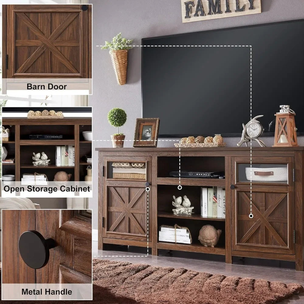 ZUIYU Farmhouse TV Stand Rustic Entertainment Center