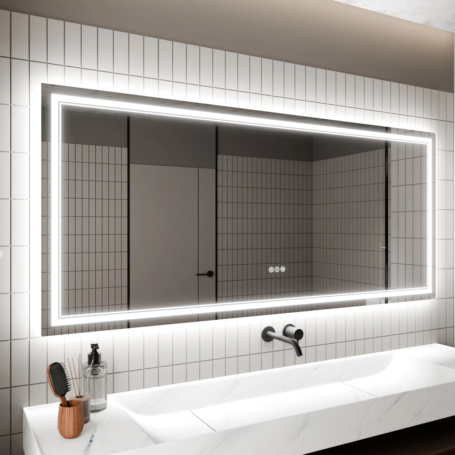 LED Bathroom Vanity Mirror With Lights Anti Fog Backlit