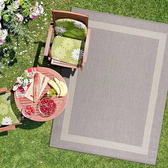Outdoor Rug 9x12, Large Modern Outside Rugs for Patios Porches Waterproof Durable Washable Non-Shedding, Outdoor Carpet
