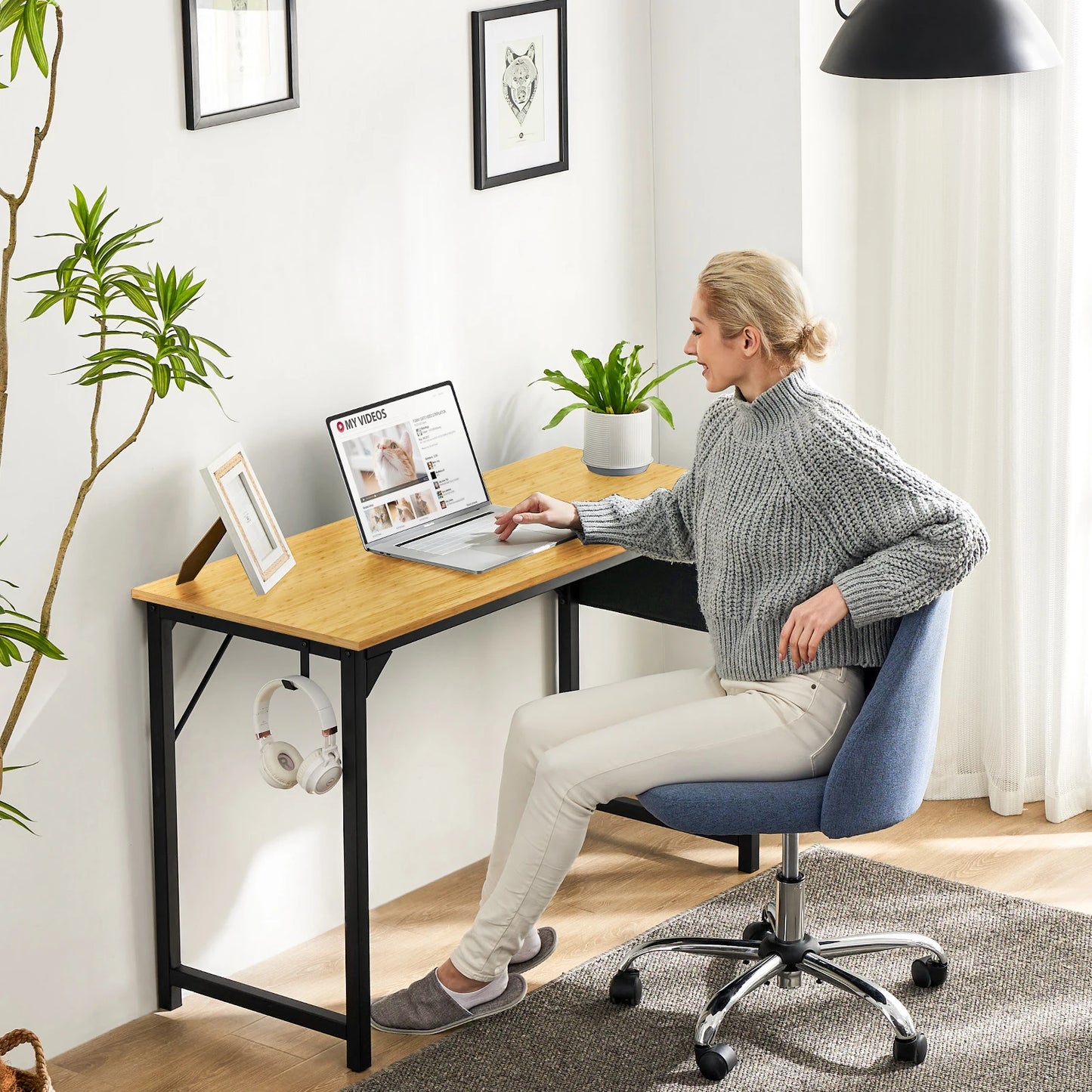 JHK Computer Desk Writing Study Table Modern Compact Design