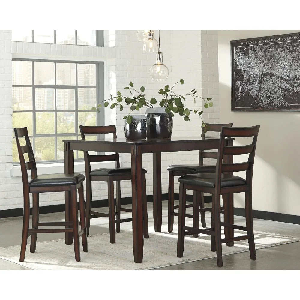 Coviar 5 Piece Counter Height Dining Set Table And Stools