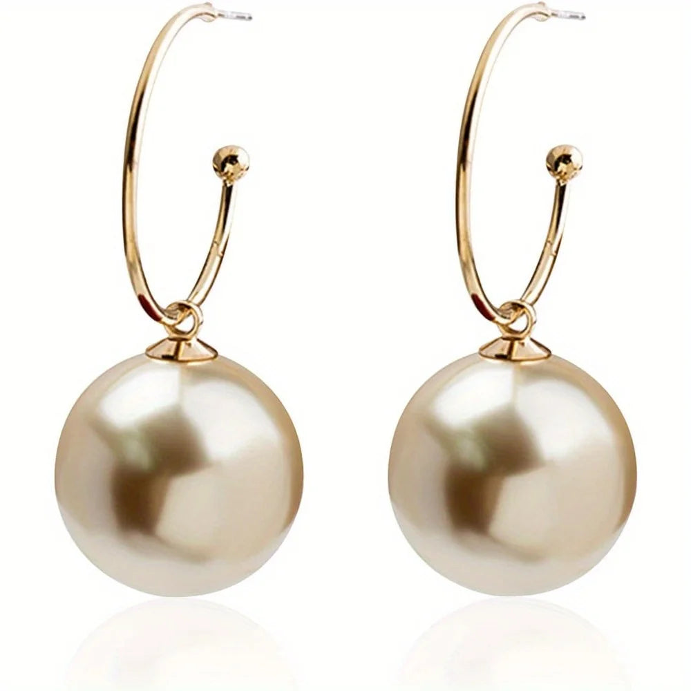 Sweet Blossoms Haven Pearl Hoop Earrings Gold Plated