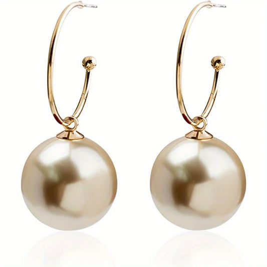 Sweet Blossoms Haven Pearl Hoop Earrings Gold Plated