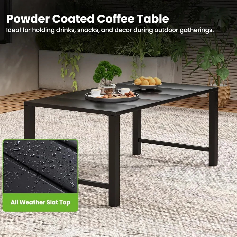 ANGDUO Outdoor Furniture Set 4 Piece Sofa Coffee Table