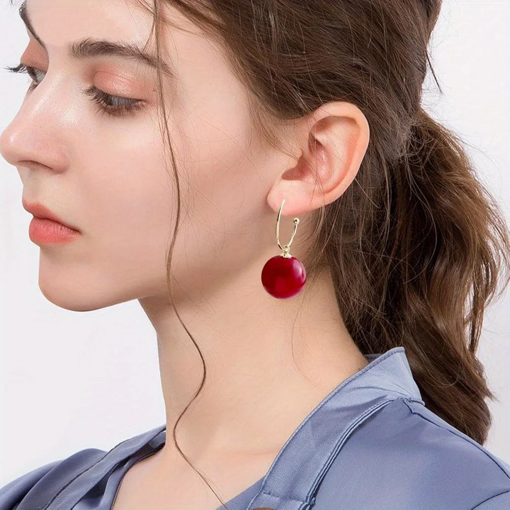 Sweet Blossoms Haven Pearl Hoop Earrings Gold Plated