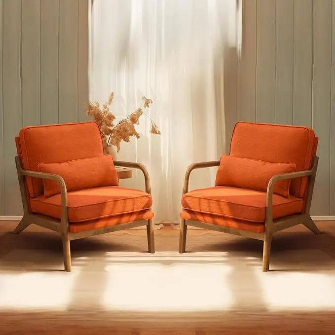 Guangbai Upholstered Mid Century Modern Lounge Chairs Set