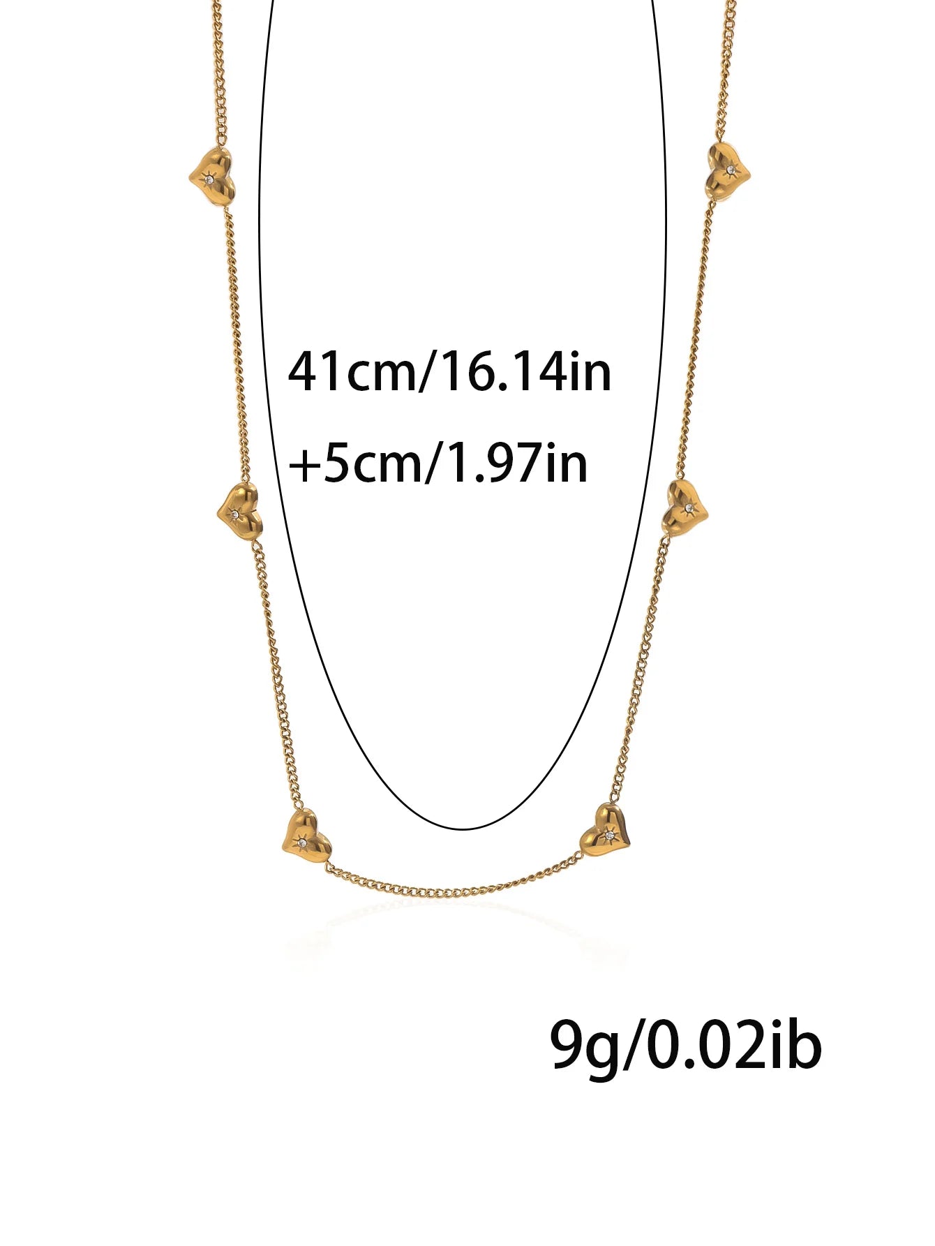 Lxalry 18K Gold Plated Heart Necklace For Women Gift