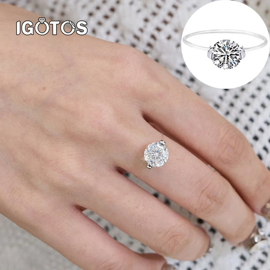 IGOTOS Moissanite Ring 925 Sterling Silver Wedding Band