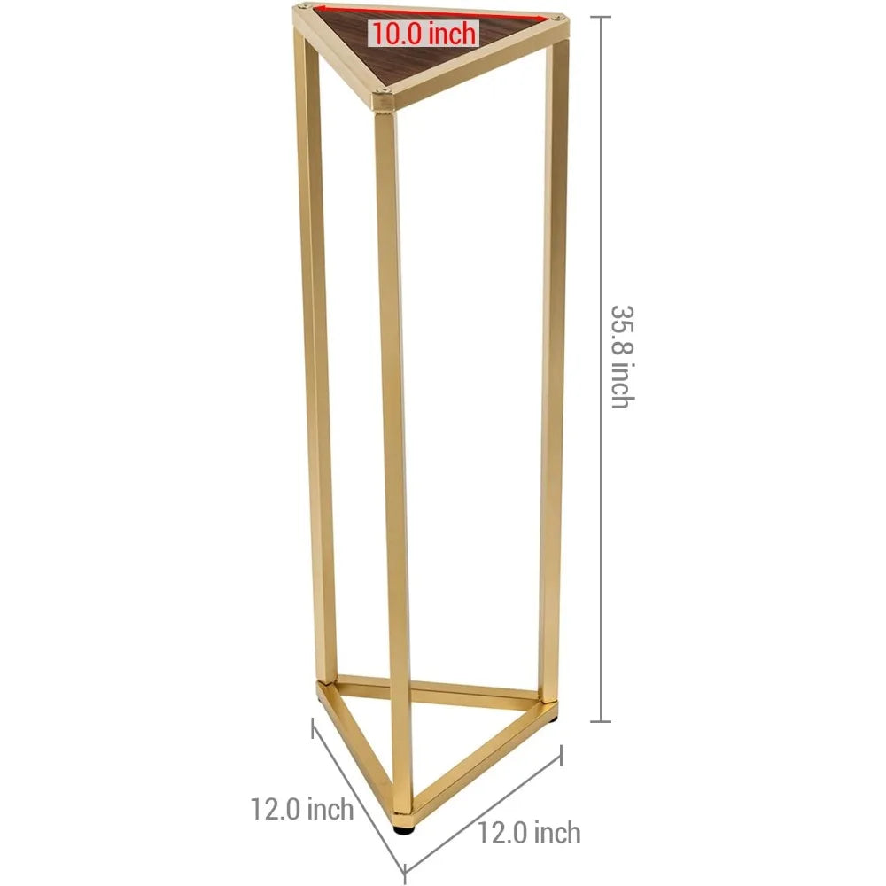 MyGift Triangular Plant Display Stand With Metal Frame