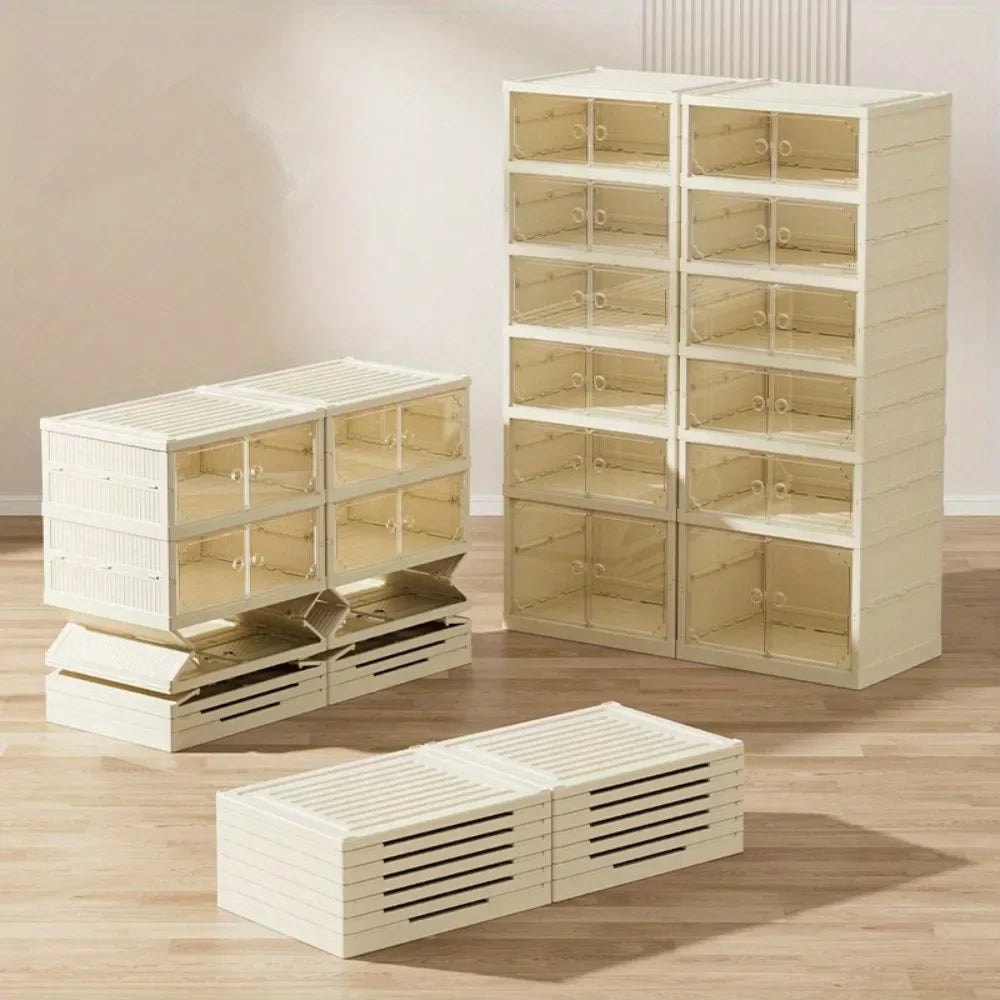 Hign-concerned Folding Shoe Rack Organizer Magnetic Door