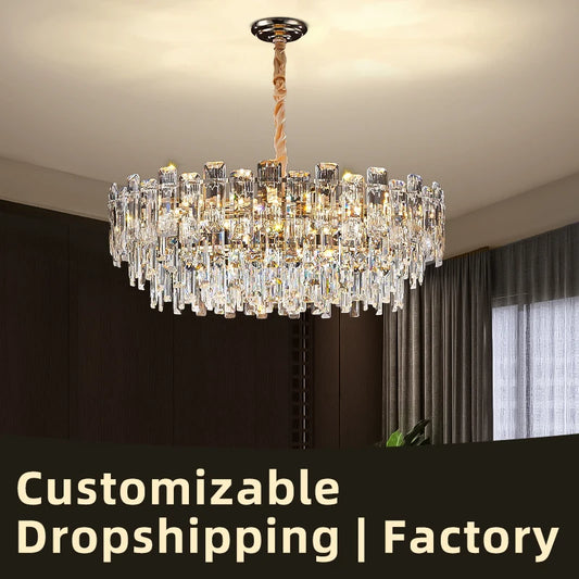 Yingxuan Loft Pendant Crystal Chandelier For Dining Room