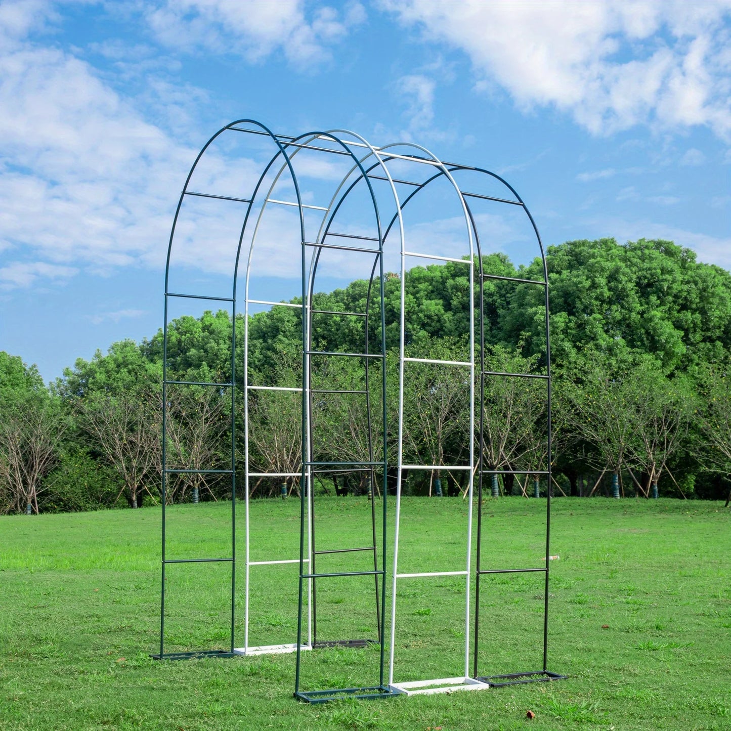 Metal Garden Arch Trellis  High Assemble Freely 2 Sizes, Garden Arbor for Wedding Party Climbing Plant Outdoor Indoor