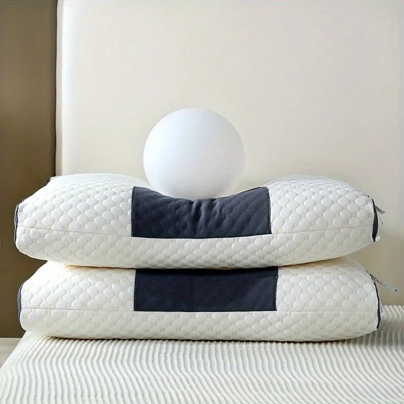 Massage Neck Pillow 2Pcs Soft Adjustable Ergonomic Knitted Orthopedic Contour Support Pillow