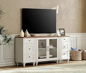 RBXC Wood TV Cabinet Entertainment Unit With Charging
