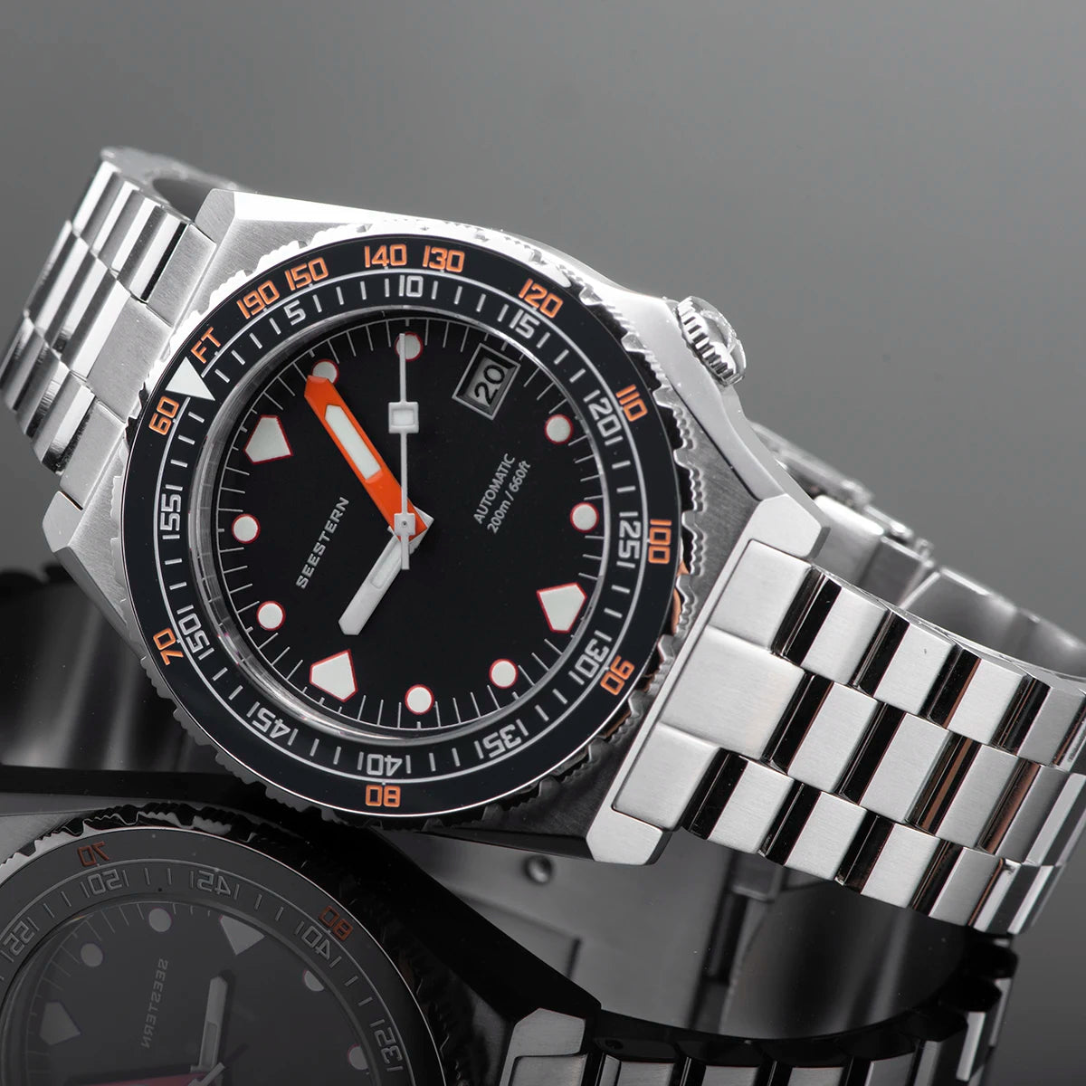 SEESTERN SUB600T V3 Mens Watch Automatic Diving Sapphire Wristwatch NH35 Movement Ceramic Bezel Luminous Date Jubilee Waterproof