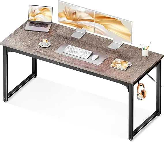 55 Inch Modern Computer Desk for Home Office and Study Vintage Writing Desk