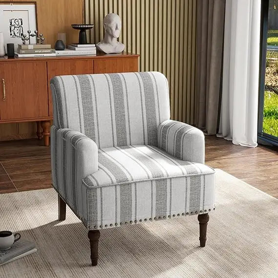 PU Leather Accent Chair, Modern Upholstered Armchair for Living Room, Comfy Arm Chair Single Sofa Reading Seat with Wooden Legs