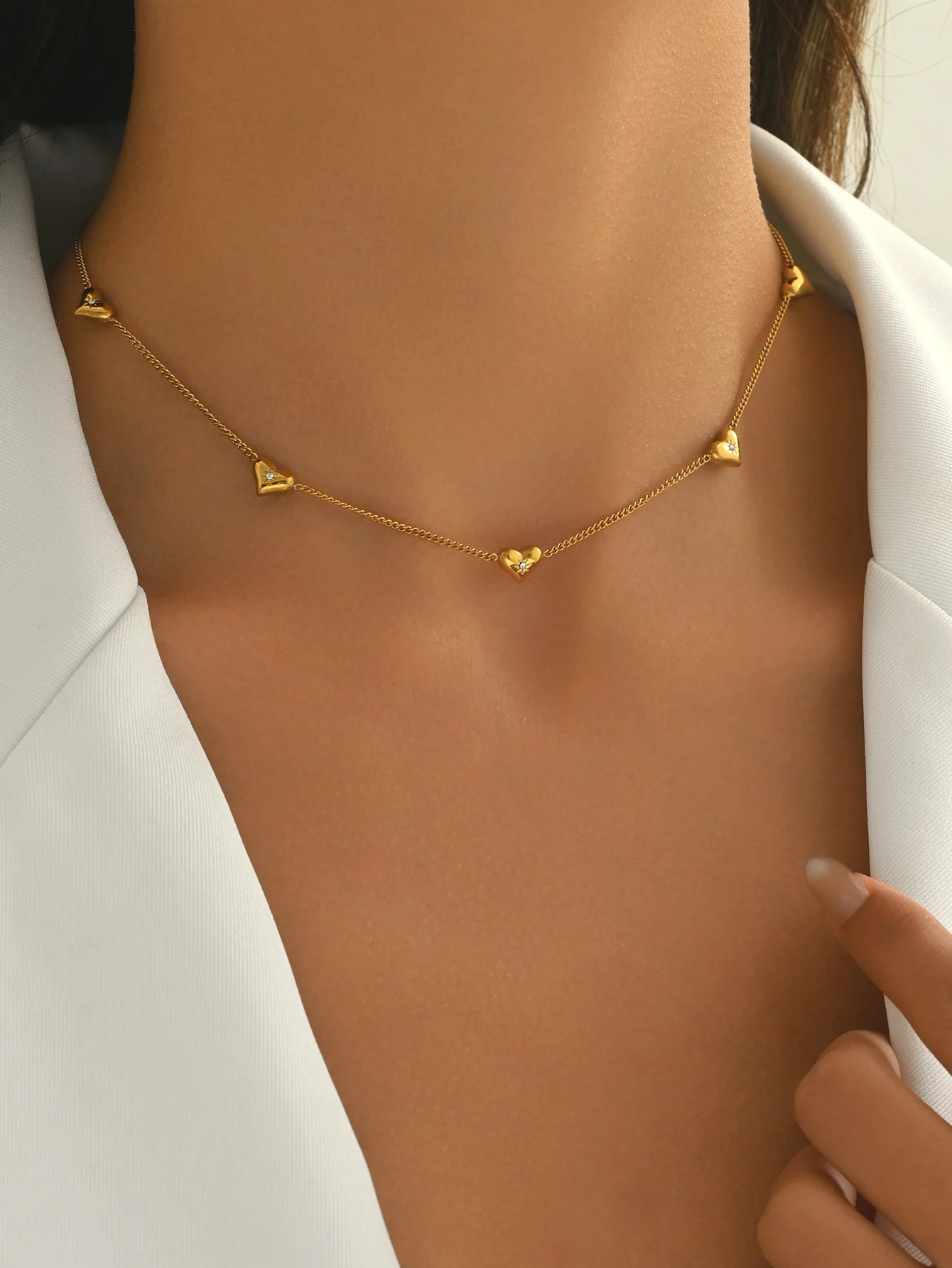 Lxalry 18K Gold Plated Heart Necklace For Women Gift