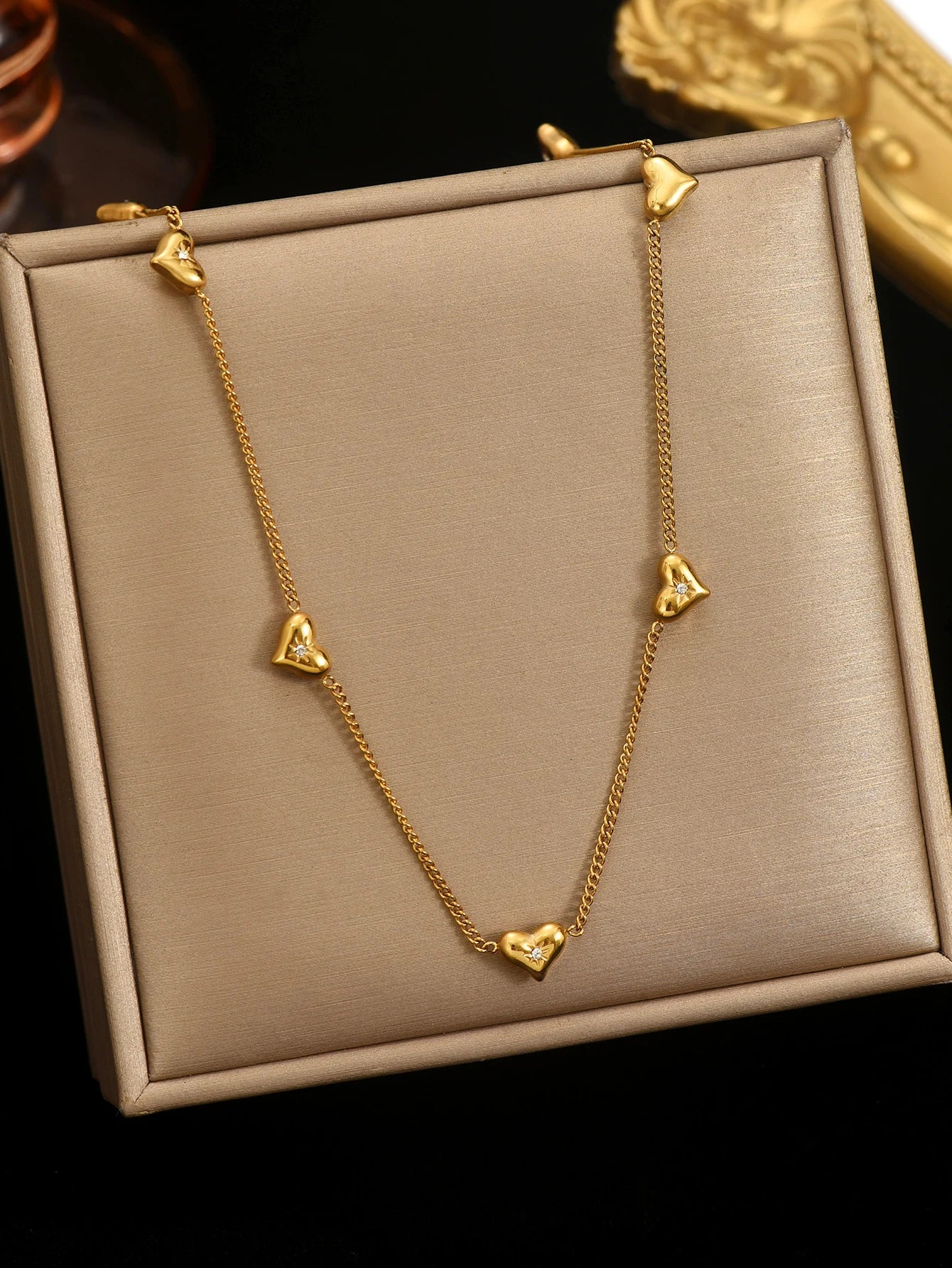 Lxalry 18K Gold Plated Heart Necklace For Women Gift