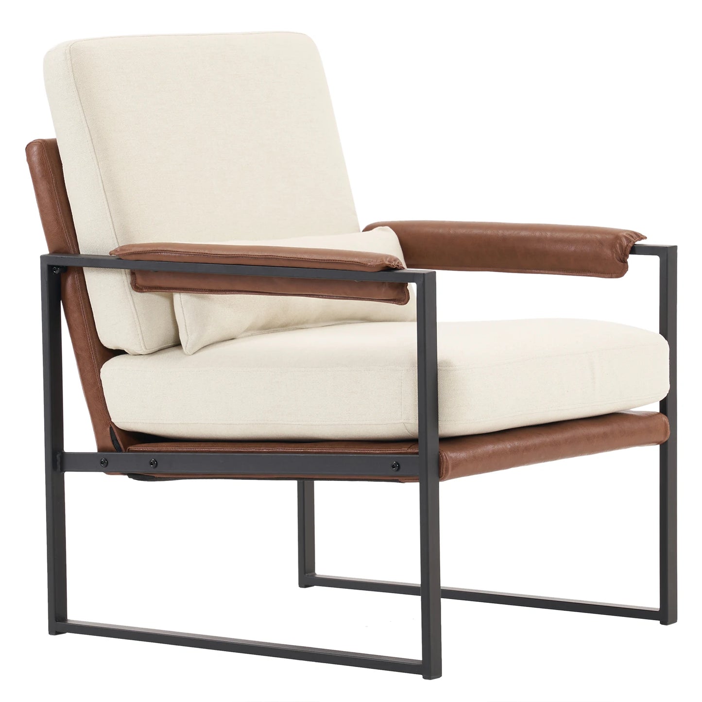General Use Single Iron Frame Chair With Soft Leather Cover