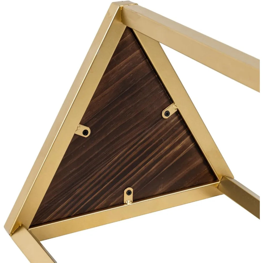 MyGift Triangular Plant Display Stand With Metal Frame