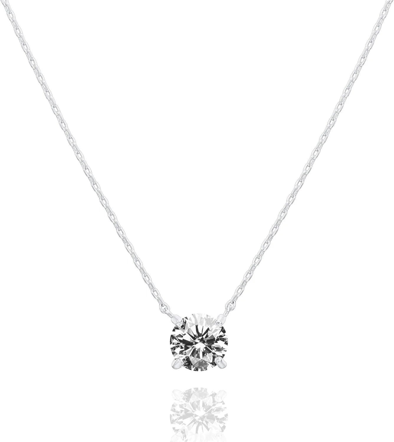 PAVOI Crystal Solitaire Cubic Zirconia Choker Necklace